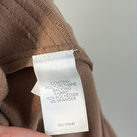 NWT J. Jill Vegan Leather Pants in Hickory Size XL Pull On Fleece Lined Stretchy - Picture 13 of 14